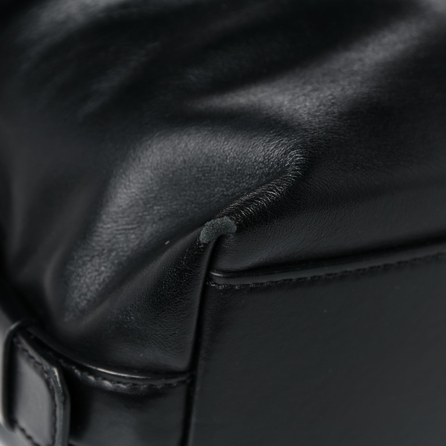 Waxed Calfskin Medium Nightingale Logo Strap Black