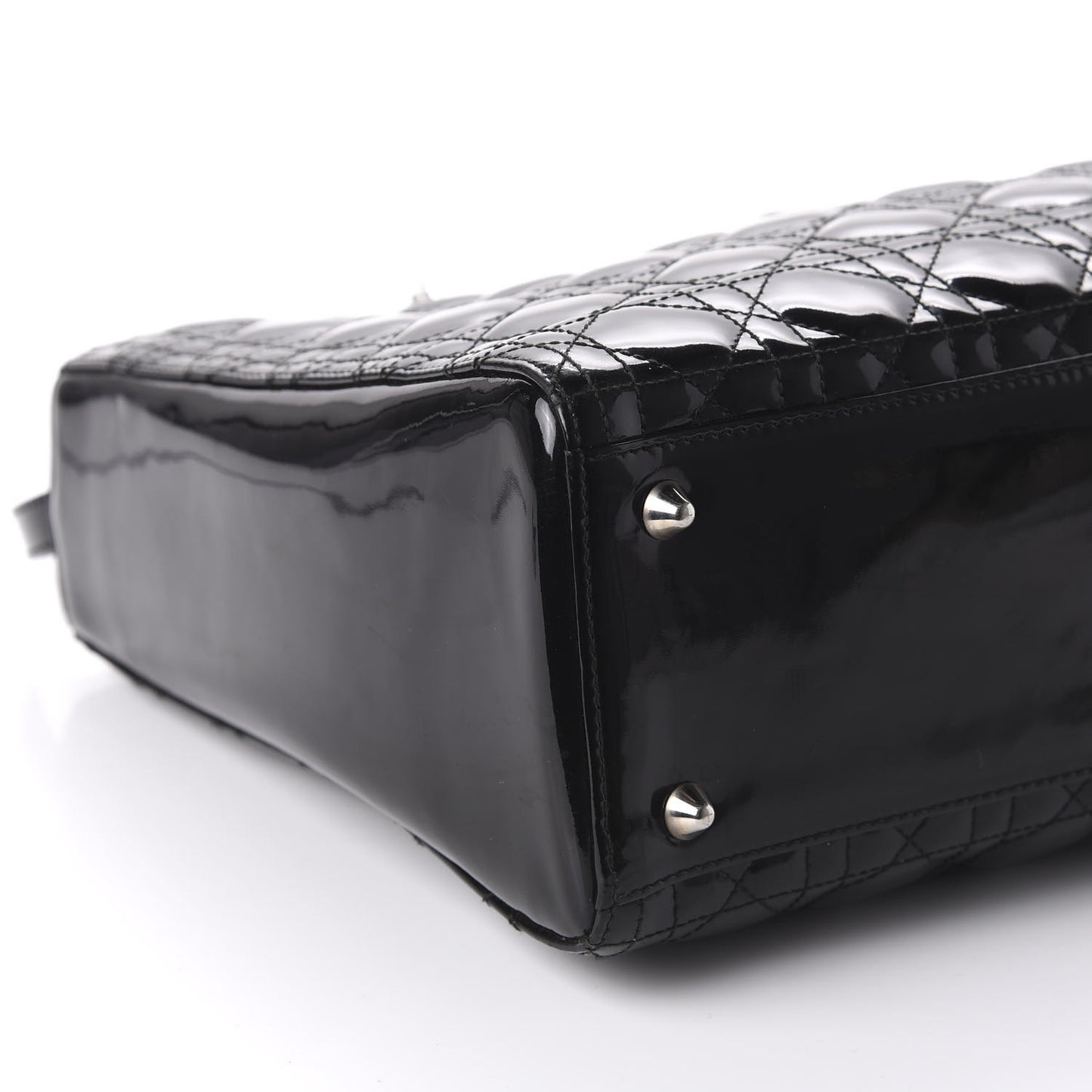 Patent Cannage Large Lady Dior Black