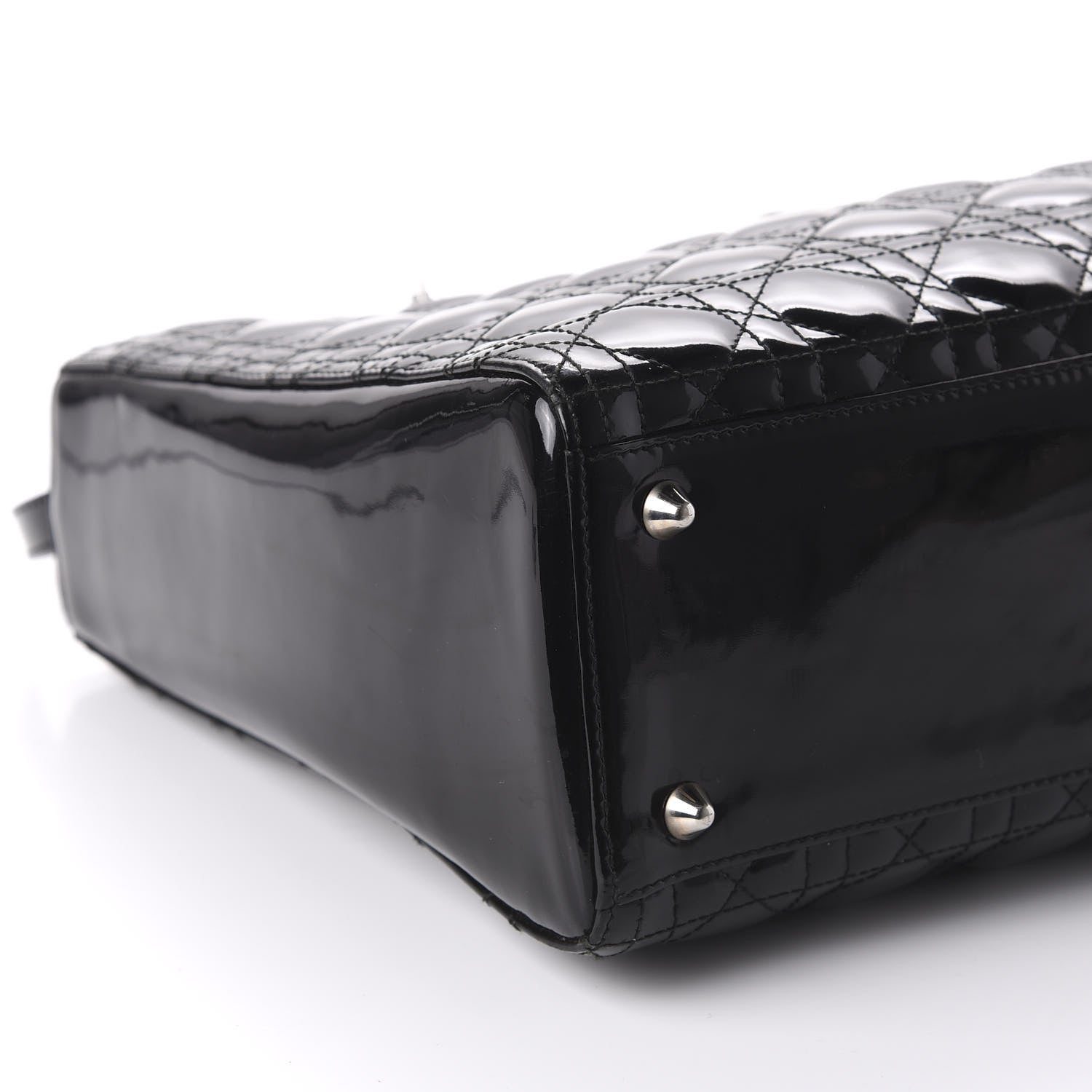 Christian Dior Patent Cannage Large Lady Dior Black 6 of 9