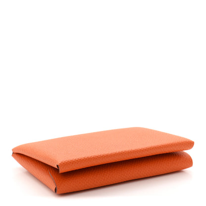 Hermes Epsom Calvi Duo Card Case Orange 4 of 8