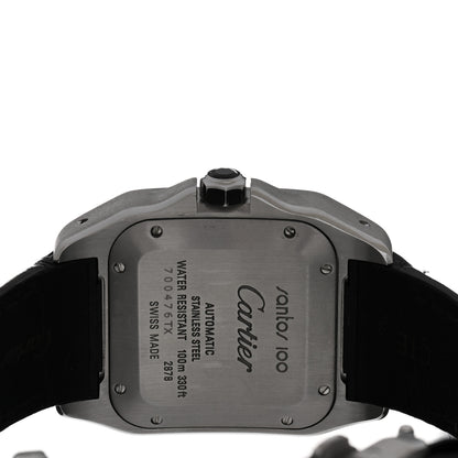 Cartier Stainless Steel Alligator 33mm Santos 100 Automatic Watch 4 of 4