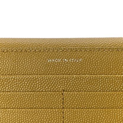 Saint Laurent Grain De Poudre Monogram Uptown Wallet Olive 8 of 12