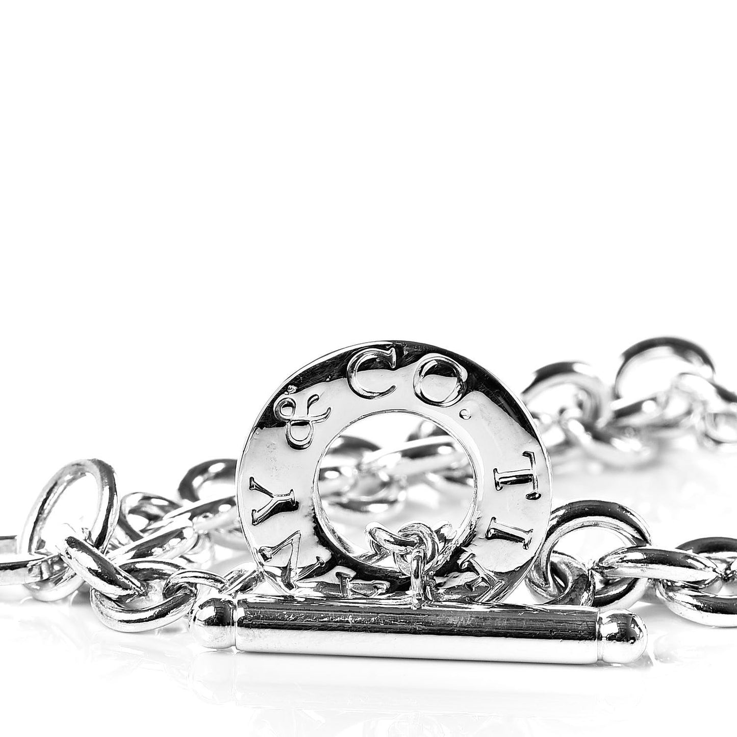 Sterling Silver Heart Tag Toggle Bracelet