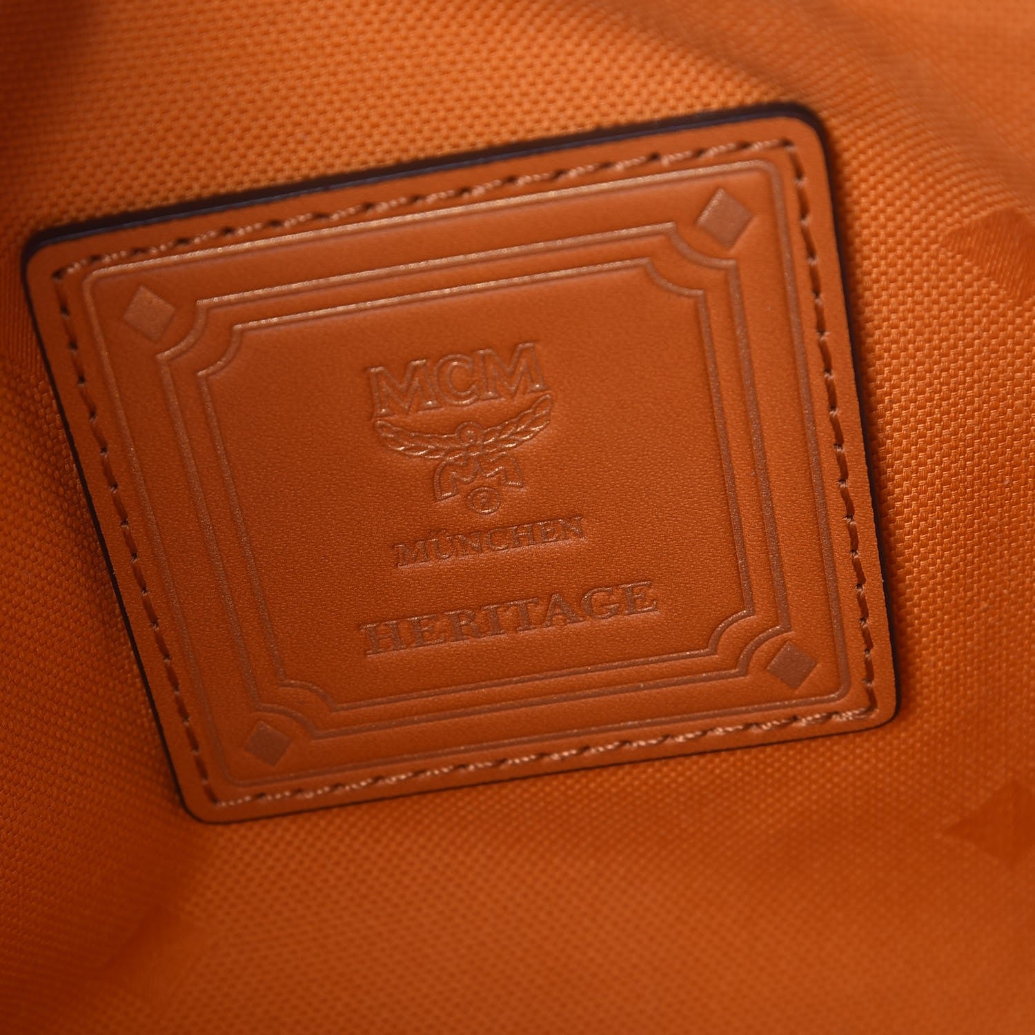 MCM Visetos Heritage Large Cosmetic Pouch Cognac 7 of 10
