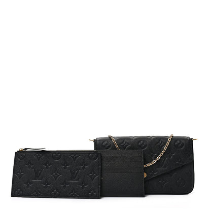 Louis Vuitton Empreinte Pochette Felicie Chain Wallet Black 1 of 8