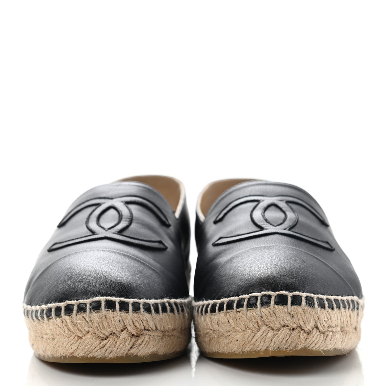 Chanel Lambskin CC Espadrilles 38 Black 2 of 15