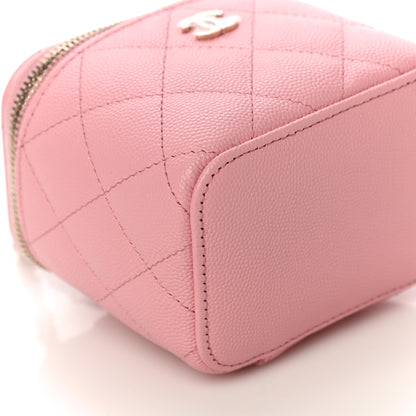 Chanel Caviar Quilted Mini Vanity Case With Chain Pink 4 of 9