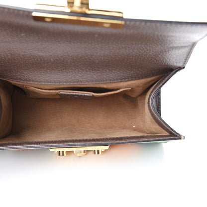 Gucci GG Supreme Monogram Tian Small Padlock Shoulder Bag Beige Multicolor New Acero 4 of 13