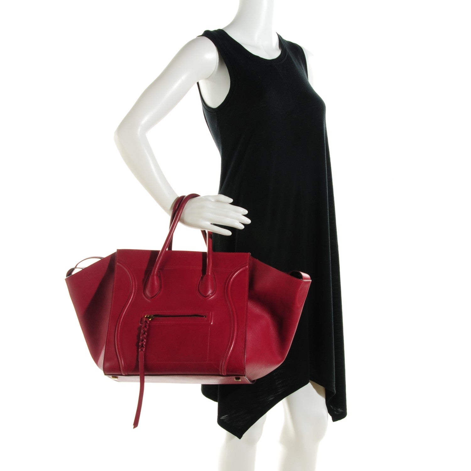 Celine Supple Calfskin Medium Phantom Luggage Red 2 of 9