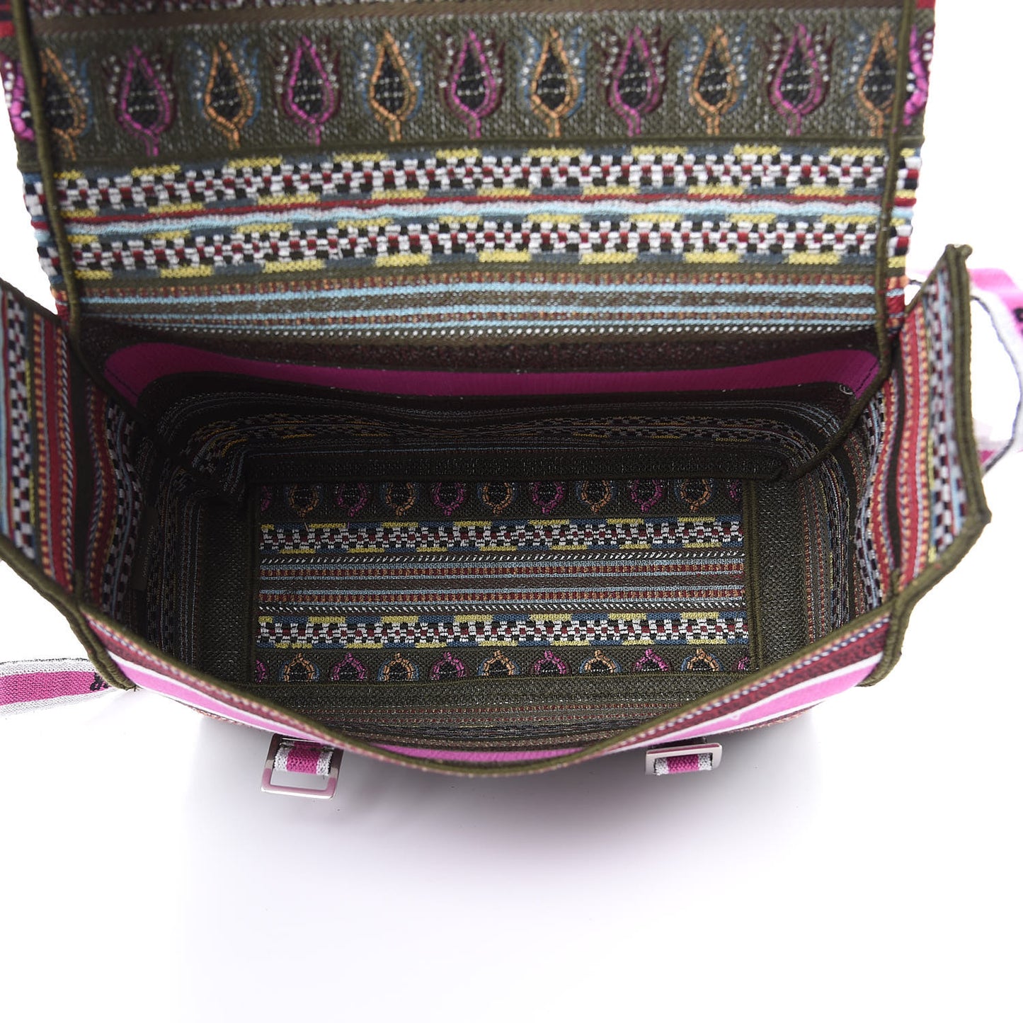 Canvas Embroidered Diorcamp Messenger Vert Multicolor