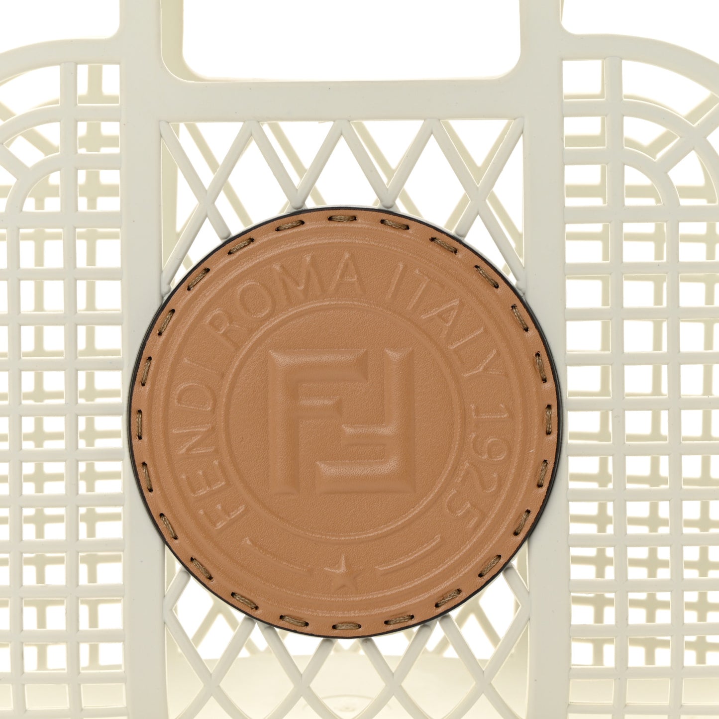 Recycled Plastic Vitello Liberty Matte Small Fendi Basket White Ice Miele Scuro