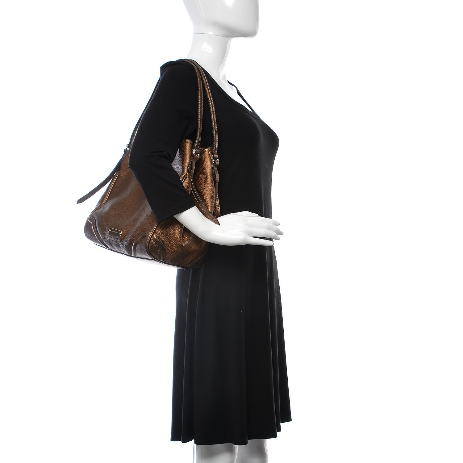 Burberry Grainy Calfskin Small Canterbury Tote Antique Gold 2 of 11