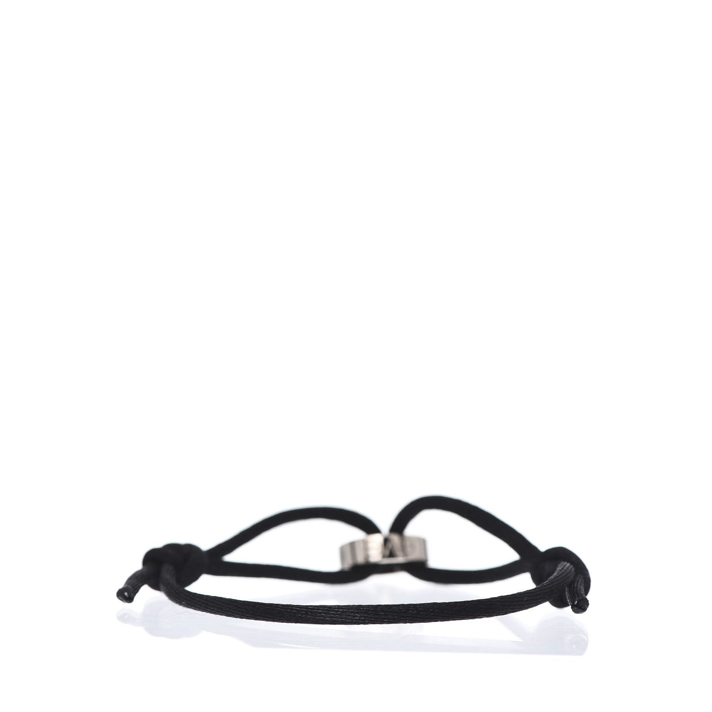 18K White Gold Charity LOVE Adjustable Cord Bracelet Black