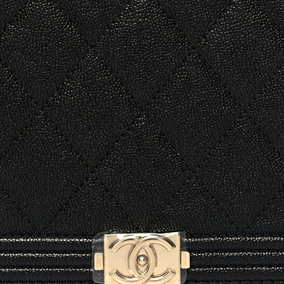 Chanel Caviar Quilted Boy Wallet On Chain WOC Black 9 of 13