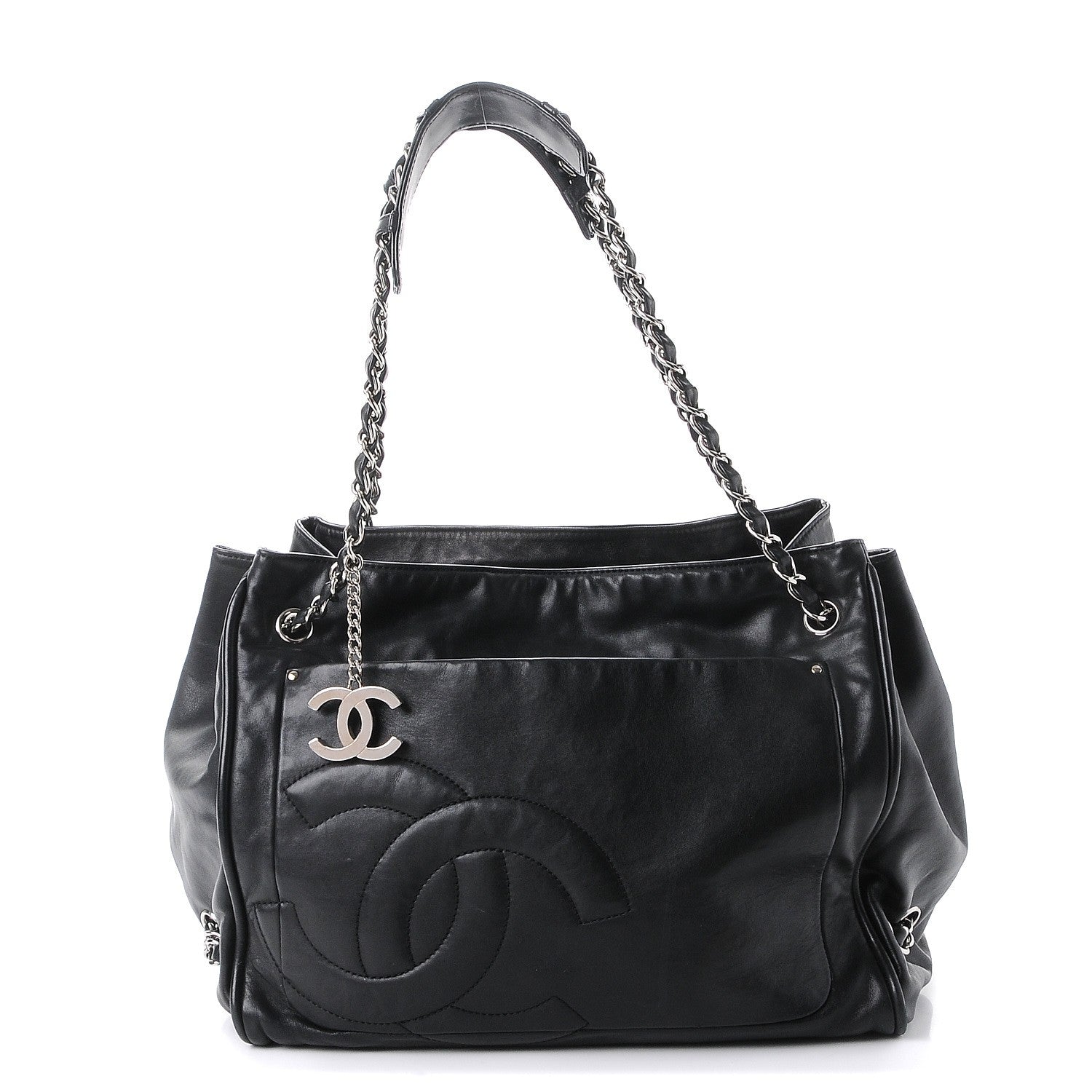 Chanel Calfskin Diagonal Ligne Tote Black 1 of 15