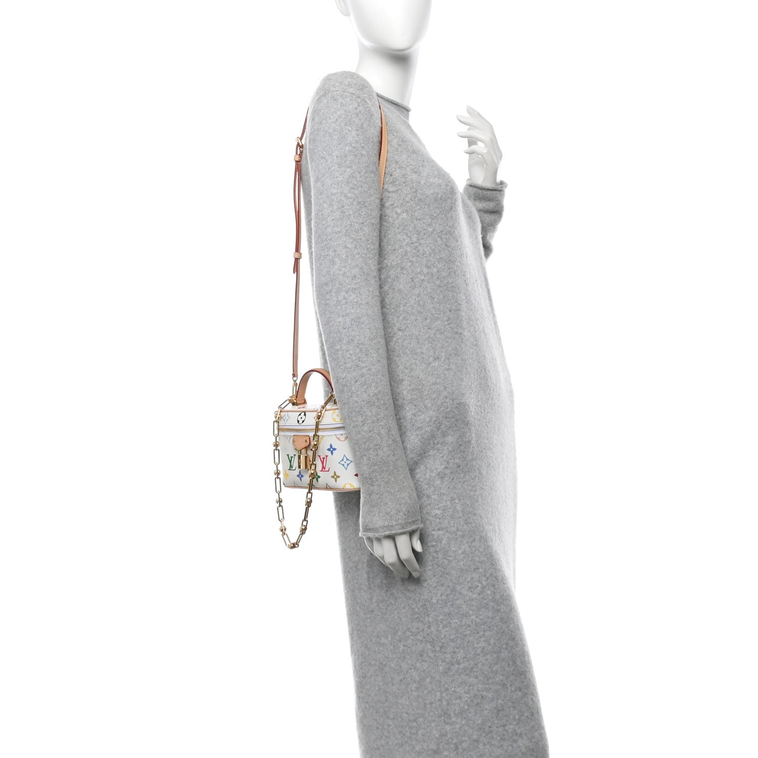 Louis Vuitton LV x TM Monogram Multicolor Vanity Chain Pouch White 2 of 9