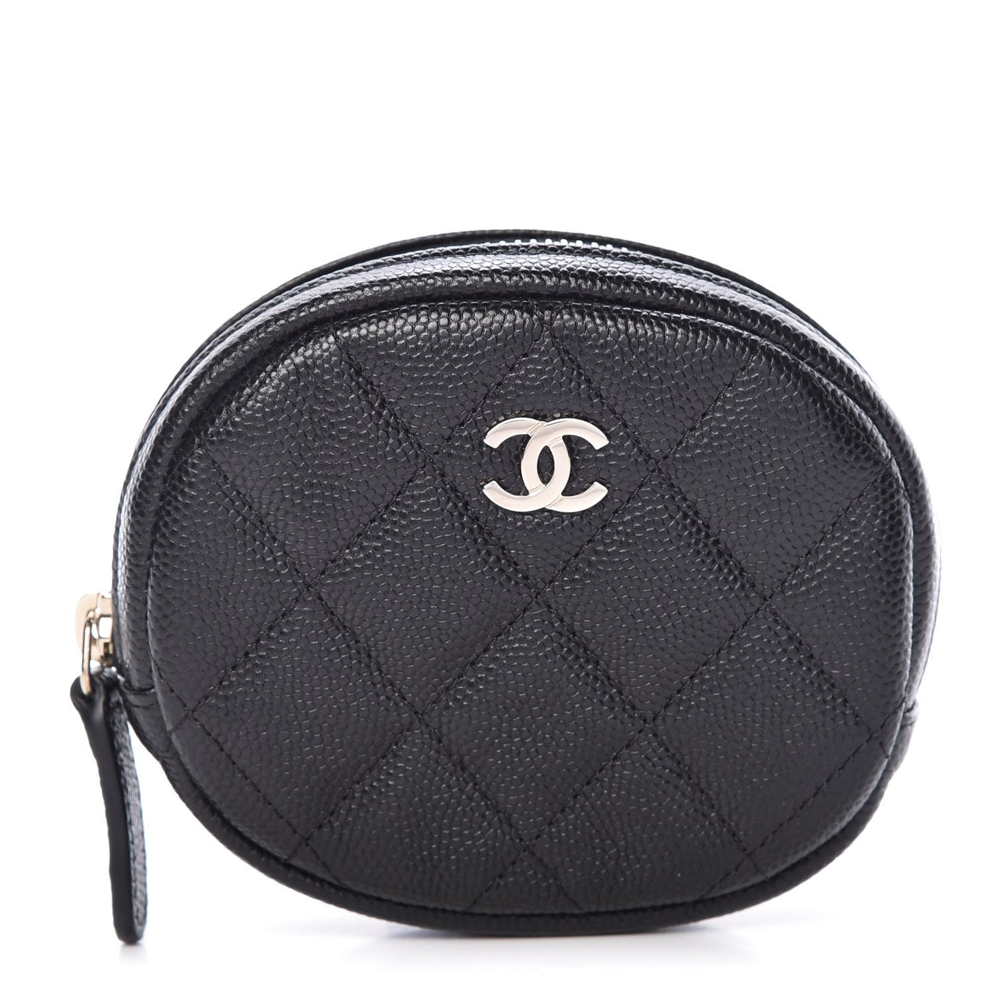Caviar Quilted Zip Around Classic Coin Purse Black
