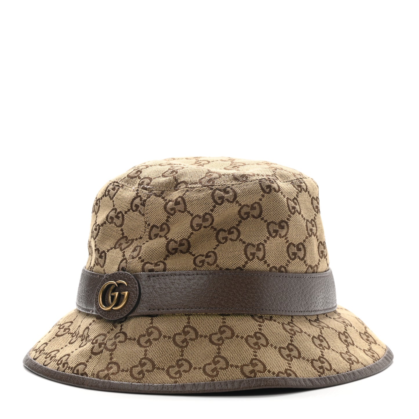 Monogram Textured Dollar Calfskin GG Jago Bucket Hat XL Cacao Beige