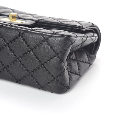 Chanel Calfskin Double Stitch 2.55 Reissue 224 Flap Black 9 of 10