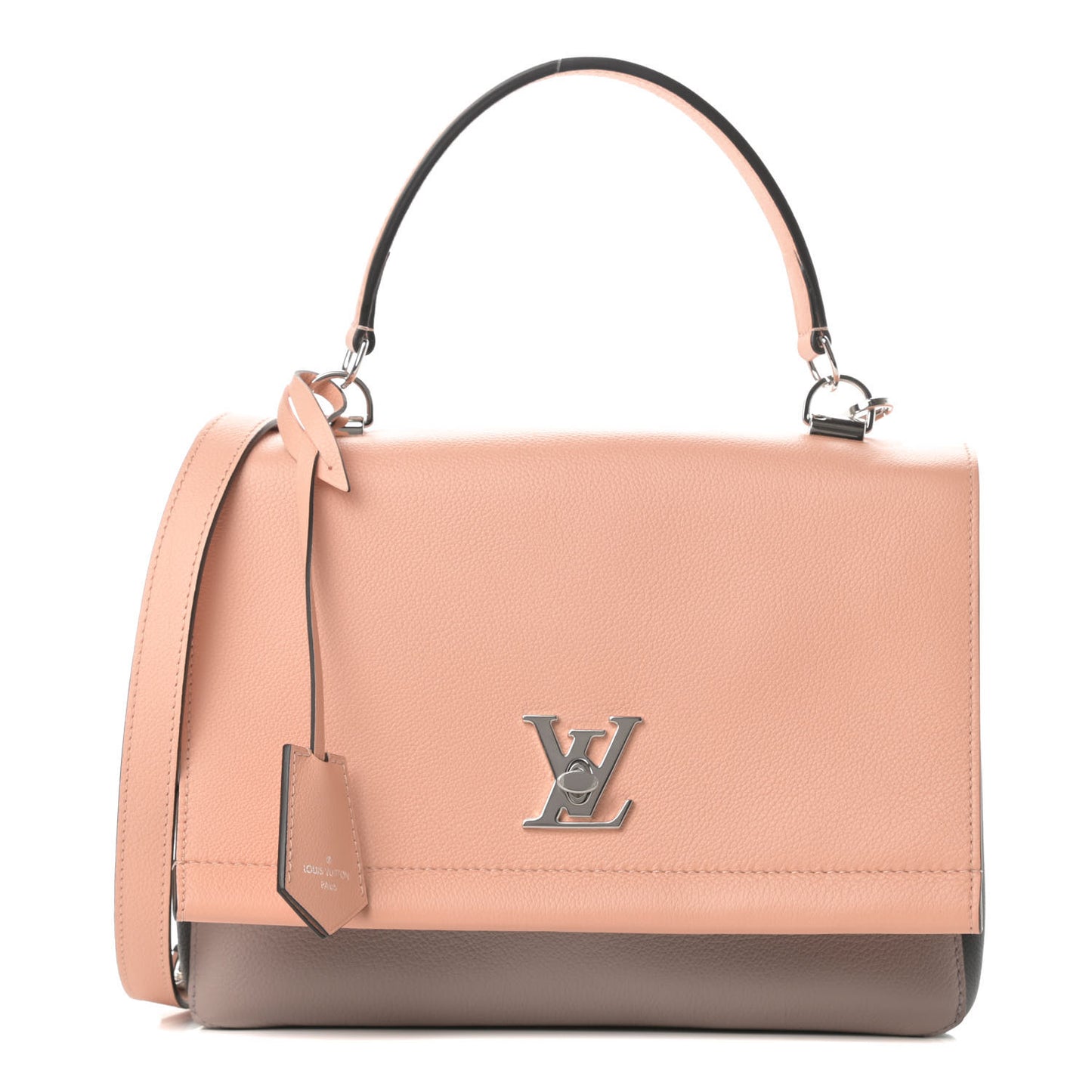 Soft Calfskin Lockme II Top Handle Venus Black Mastic