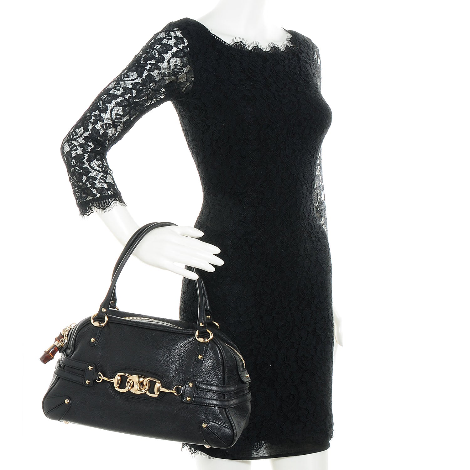 Gucci Leather Wave Boston Black 2 of 7