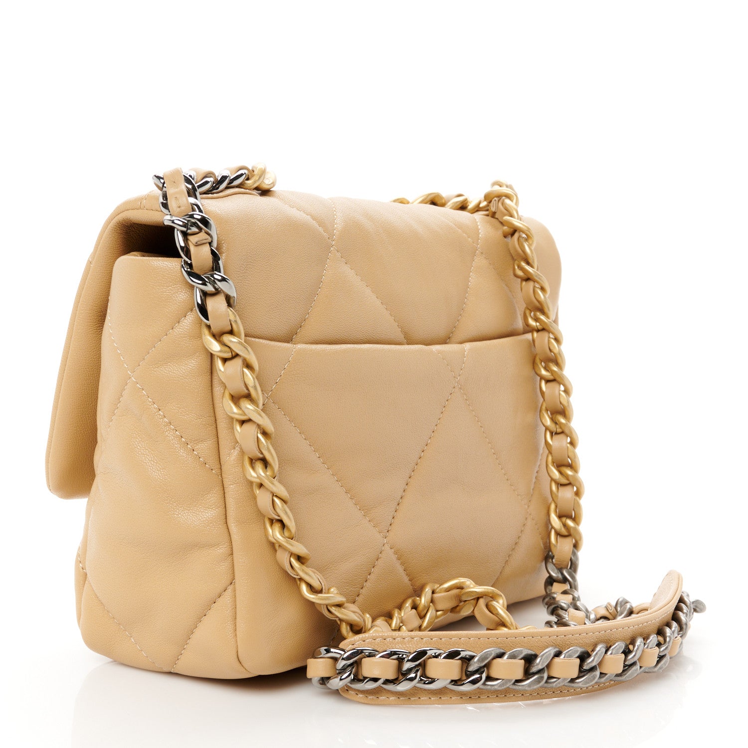 Chanel Lambskin Quilted Medium Chanel 19 Flap Beige 3 of 11