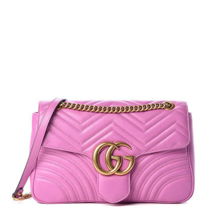 Gucci Calfskin Matelasse Medium GG Marmont Shoulder Bag Candy Mousse 1 of 11