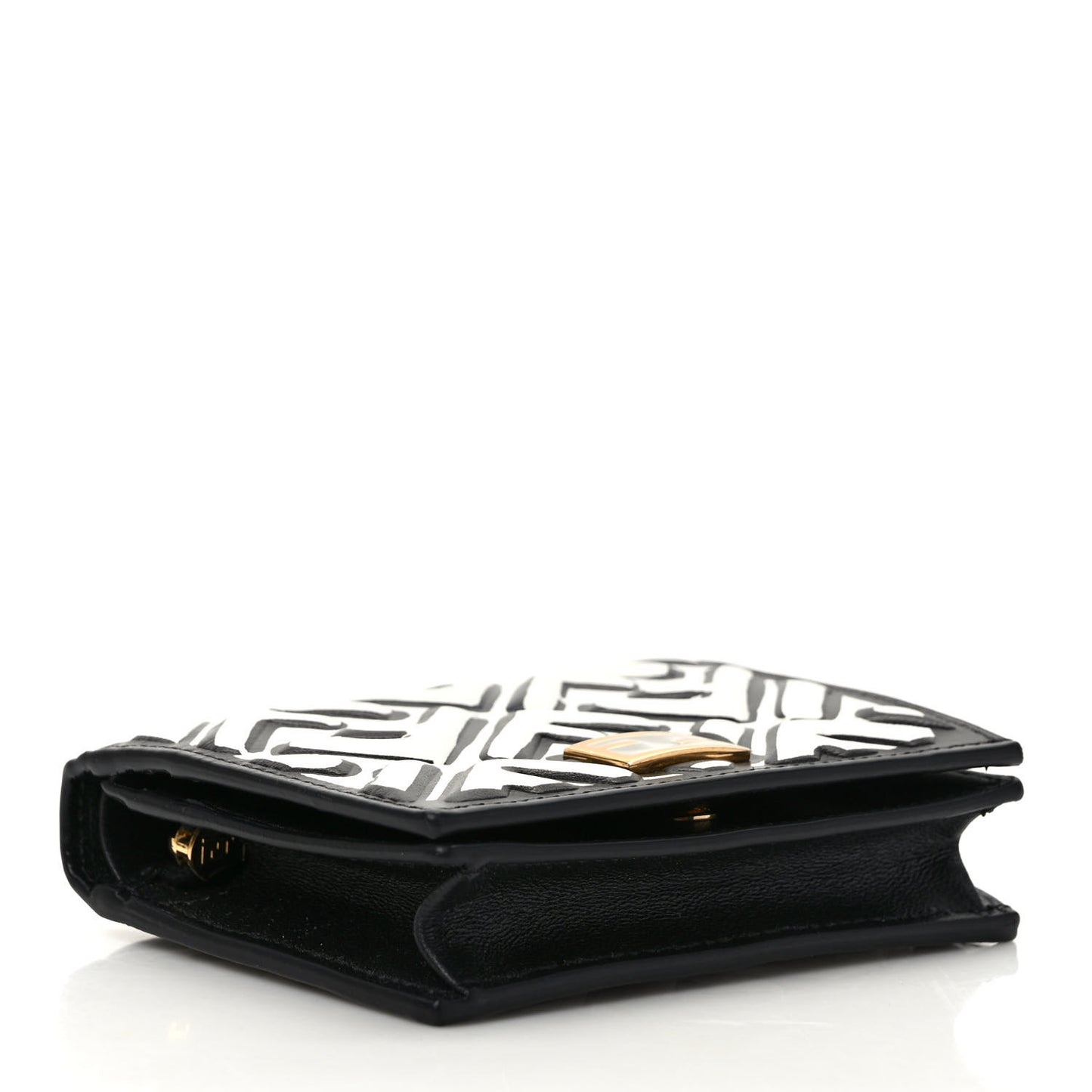 X JOSHUA VIDES Nappa FF Embossed Baguette Wallet White Black