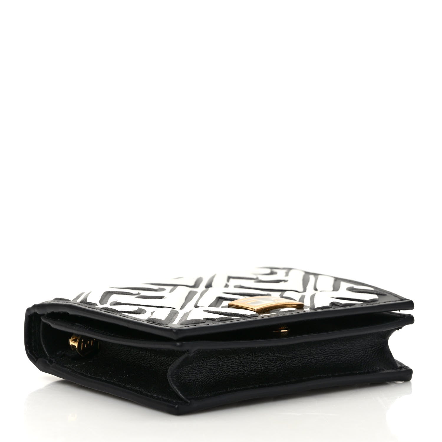 Fendi X JOSHUA VIDES Nappa FF Embossed Baguette Wallet White Black 4 of 7