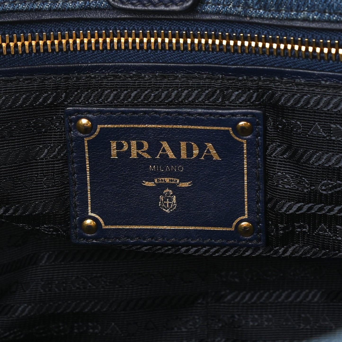 Denim Large Logo Shopping Tote