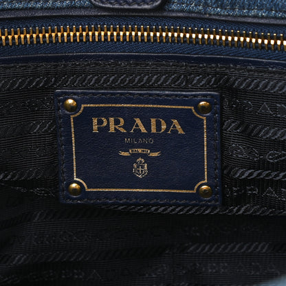Prada Denim Large Logo Shopping Tote 6 of 11