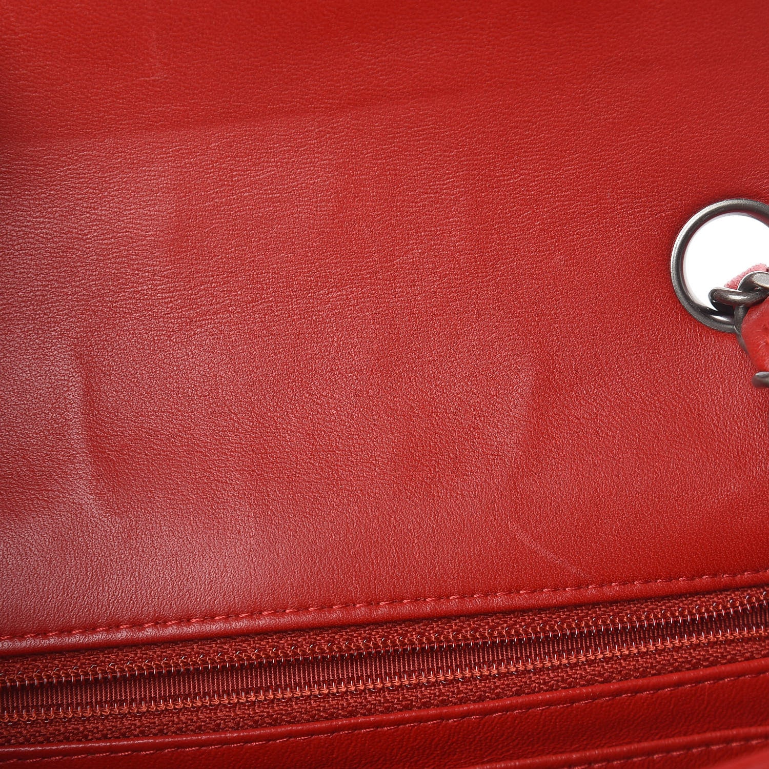 Chanel Lambskin Quilted Mini Rectangular Flap Red 8 of 14