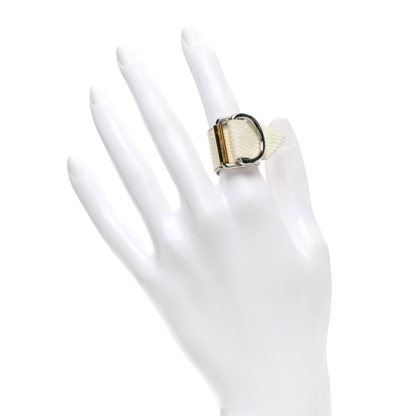 Calfskin Buckle Ring S 49 5 White