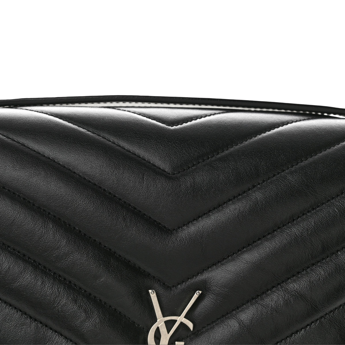 Saint Laurent Calfskin Y Quilted Monogram Large Loulou Chain Satchel Black 8 of 13