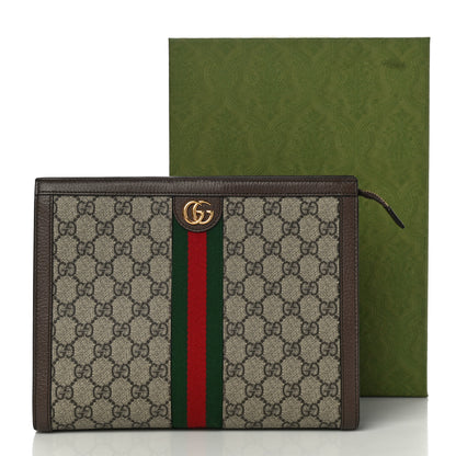 Gucci GG Supreme Monogram Web Ophidia Pouch Brown 14 of 14