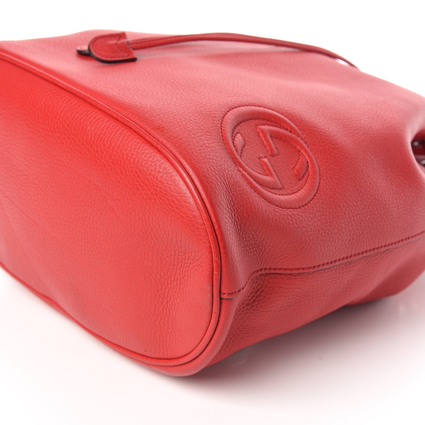 Pebbled Calfskin Small Soho Drawstring Backpack Tabasco Red