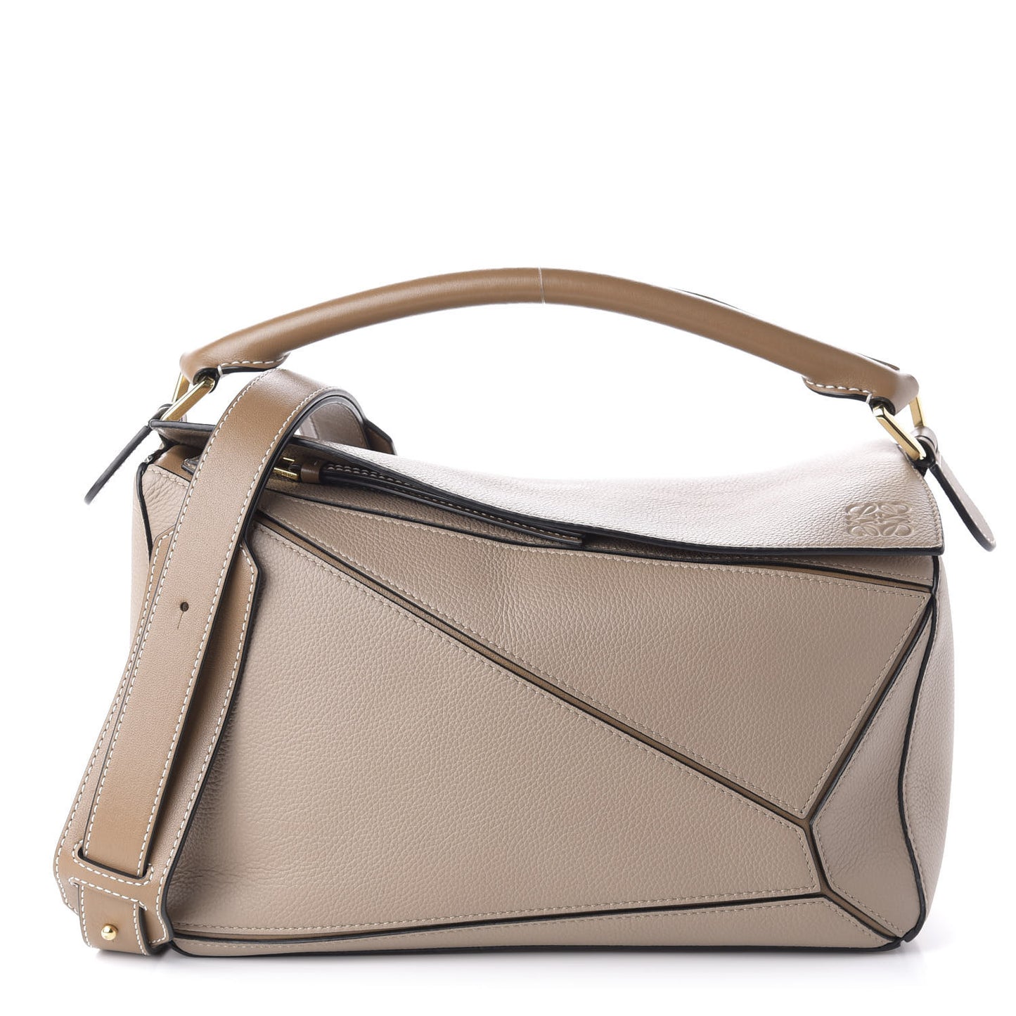 Calfskin Medium Puzzle Bag Sand Mink