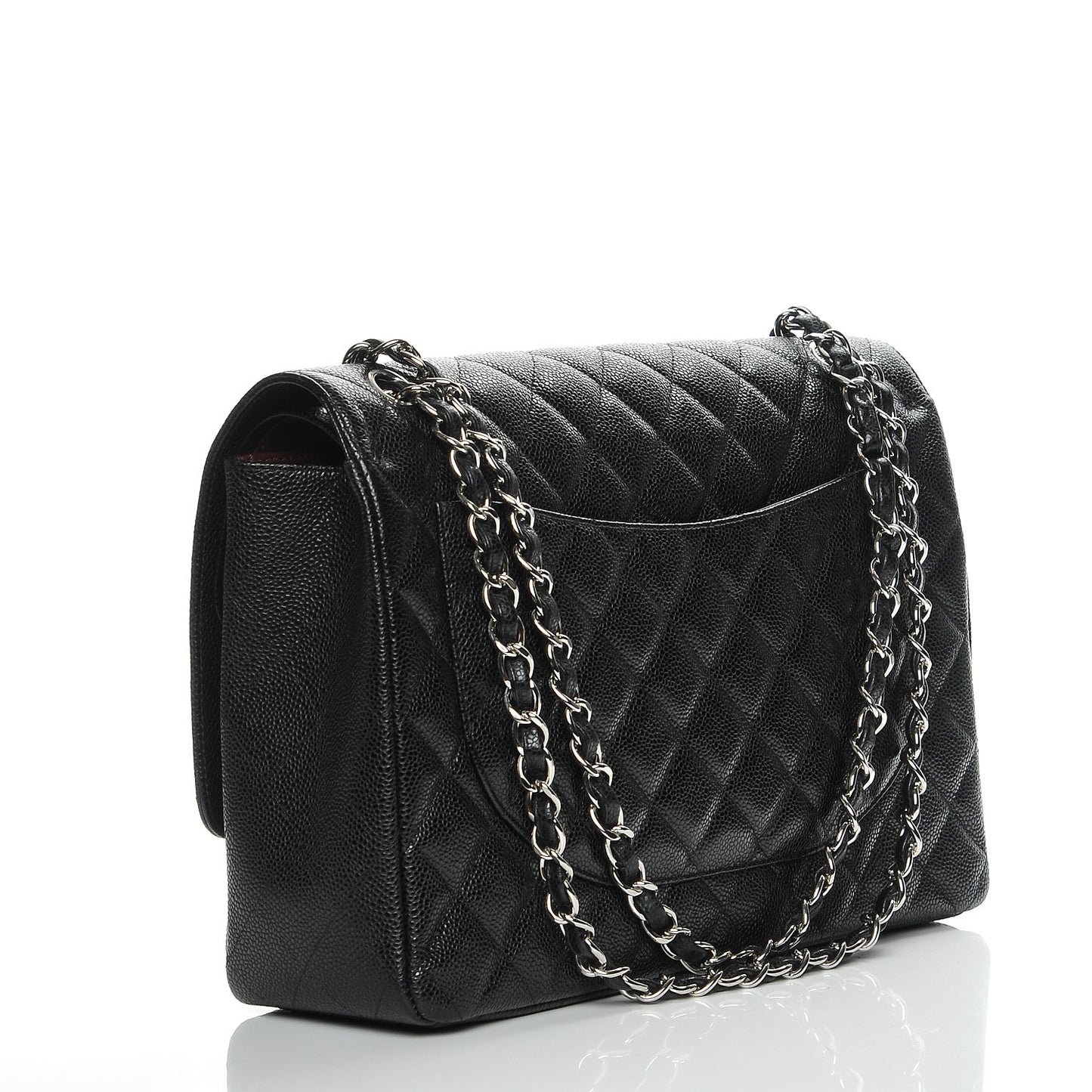 Caviar Quilted Maxi Double Flap Black