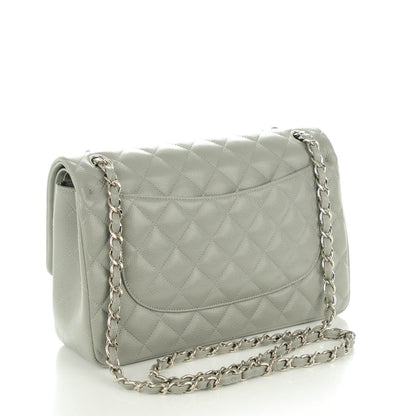 Chanel Caviar Quilted Jumbo Double Flap Grey 3 of 9