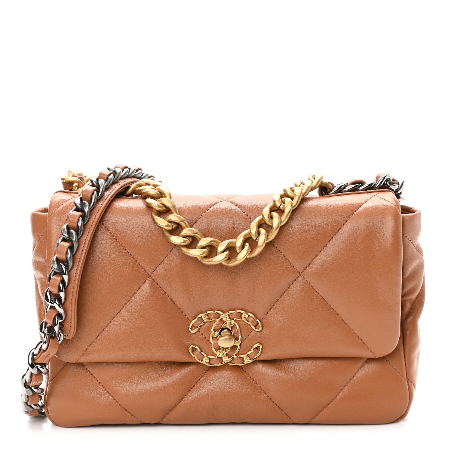 Chanel Lambskin Quilted Medium Chanel 19 Flap Brown 1 of 10