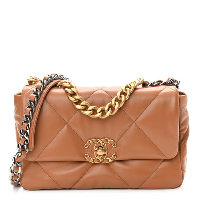 Chanel Lambskin Quilted Medium Chanel 19 Flap Brown 1 of 10