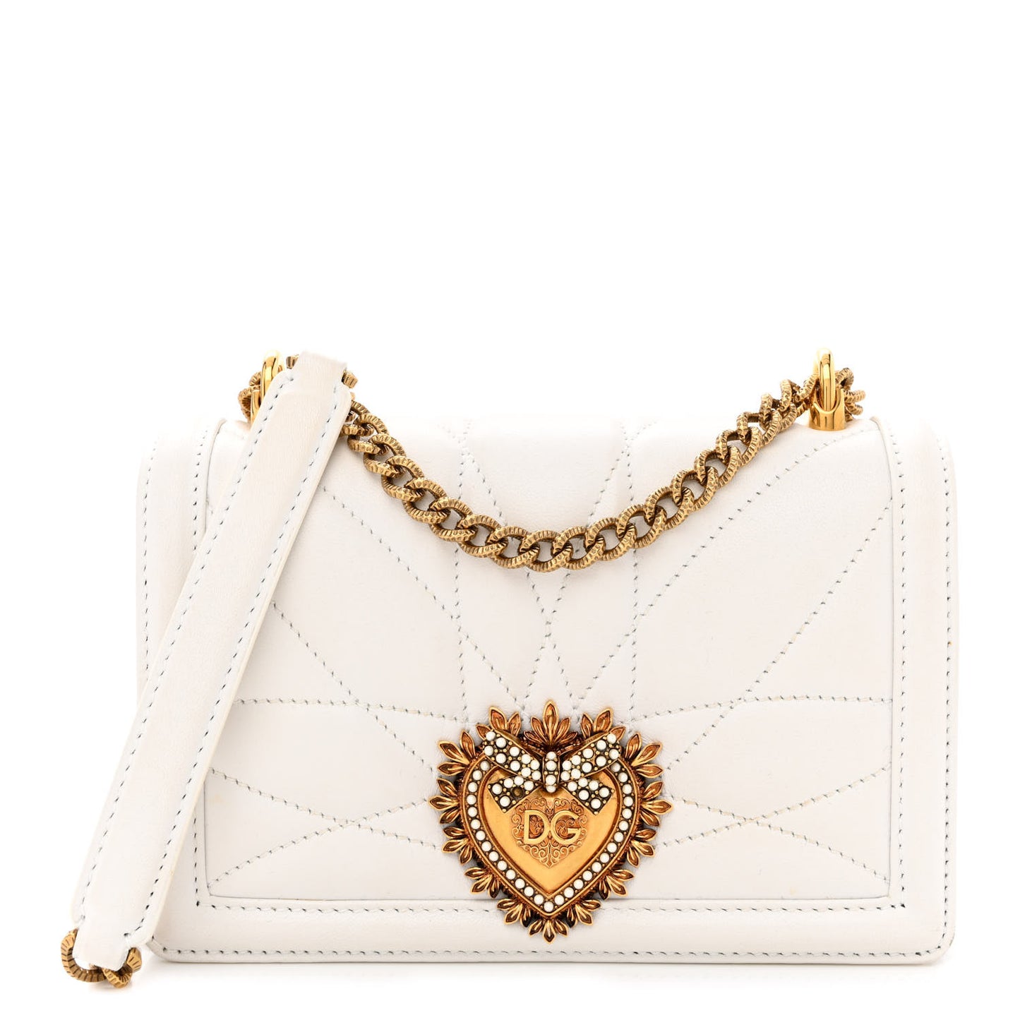 Calfskin Medium Devotion Crossbody Bag White