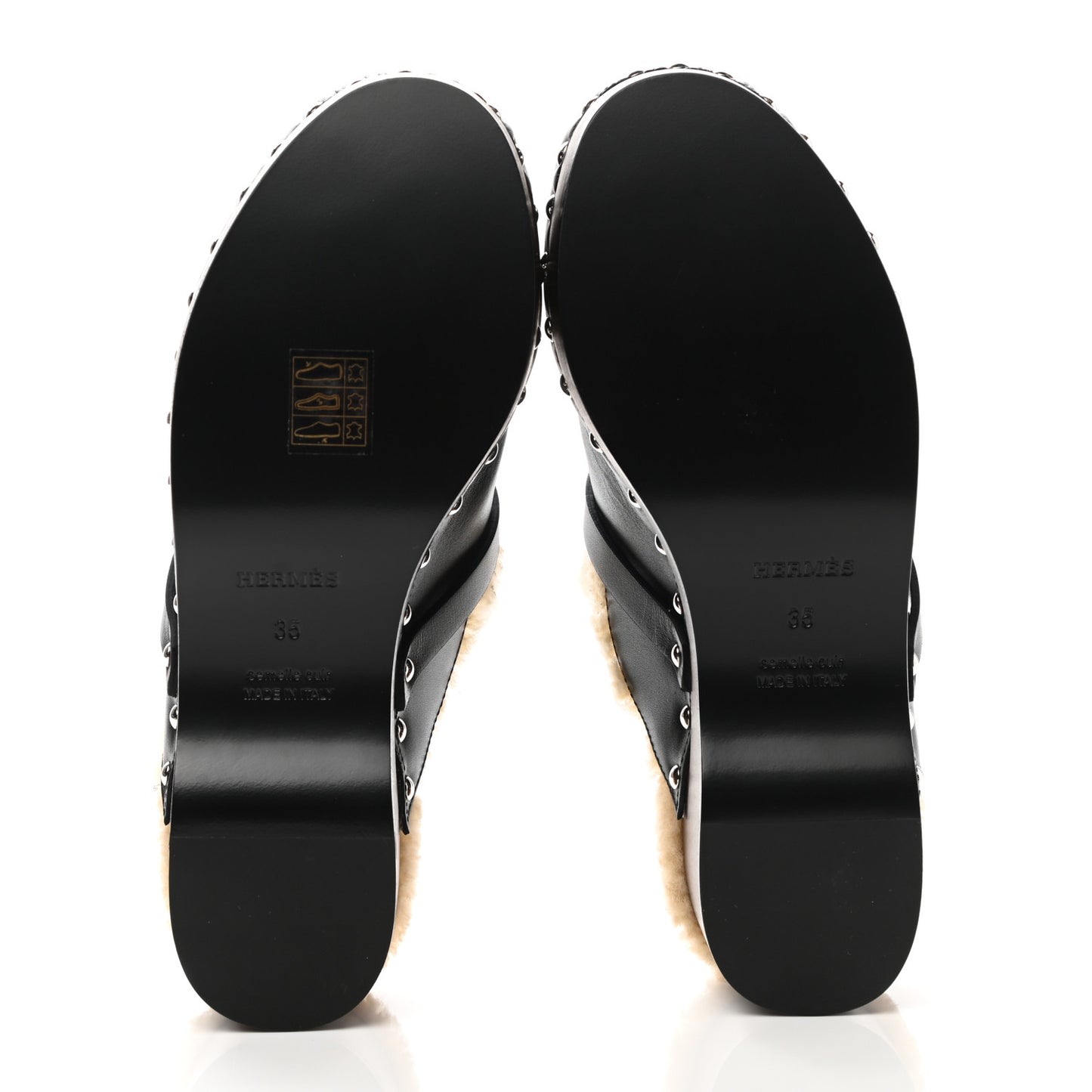 Calfskin Wool Carlotta Mules 35 Black