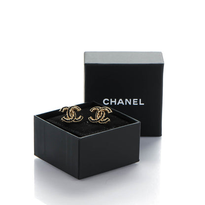 Chanel Enamel CC Baroque Earrings Black Gold 5 of 5