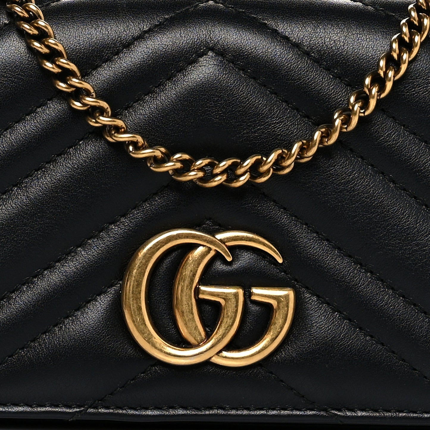 Calfskin Matelasse GG Marmont Mini Bag Black