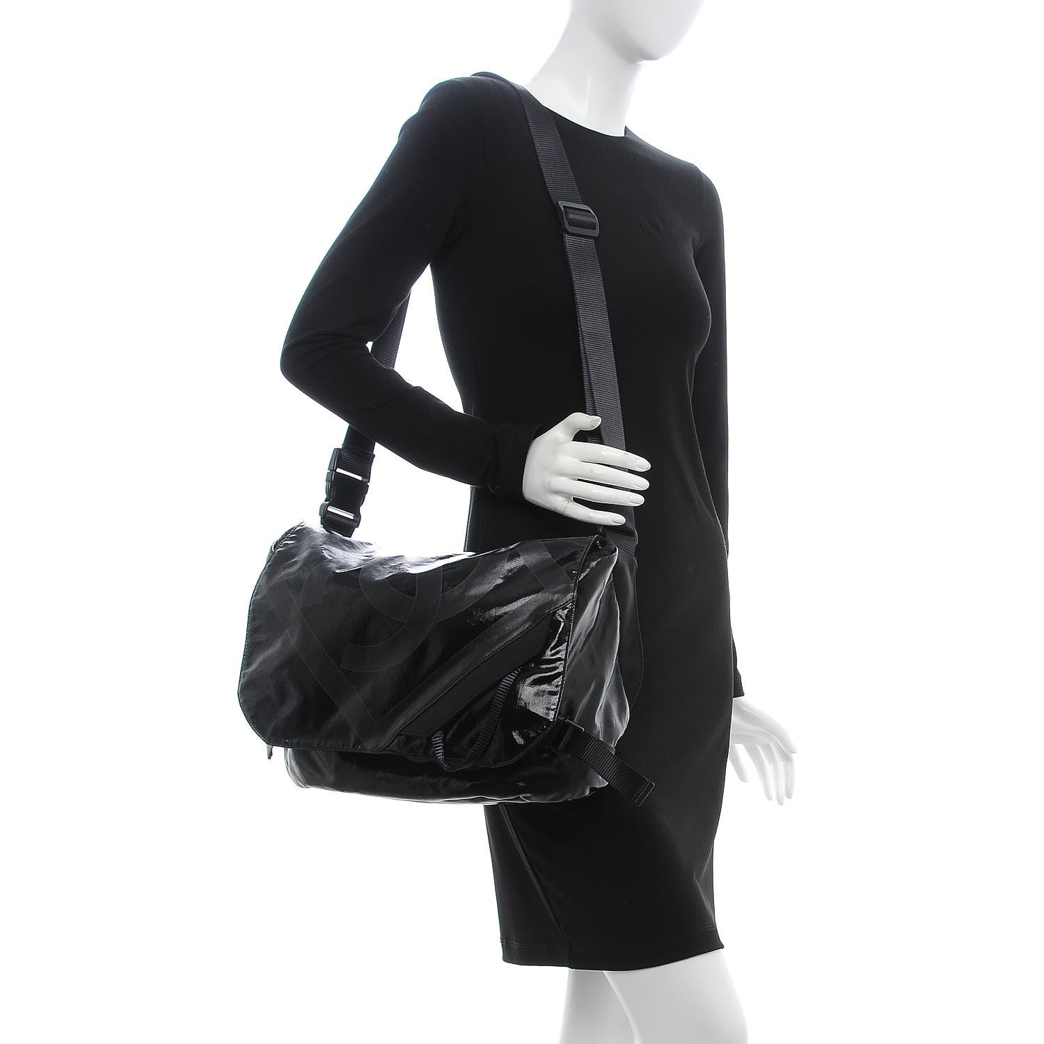 Chanel Coated Canvas Sport Messenger Black 2 of 7