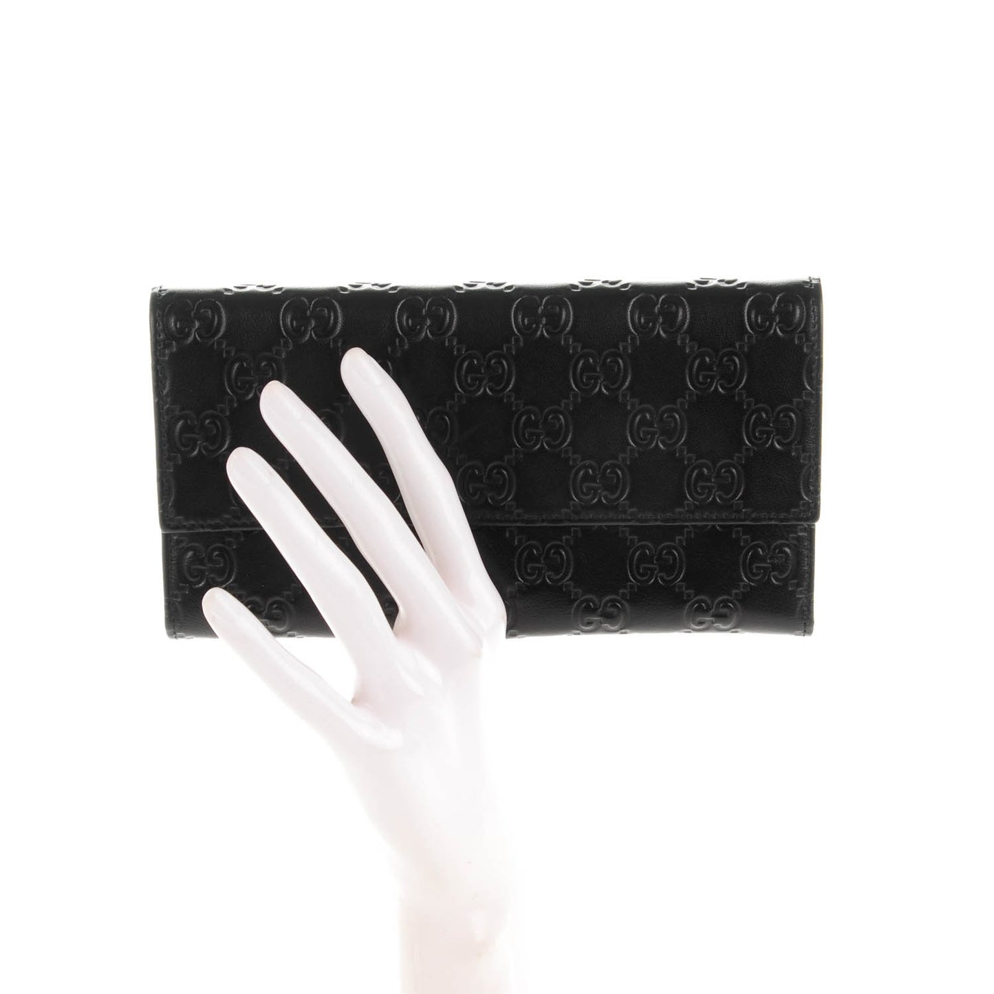 Guccissima Continental Flap Wallet Black