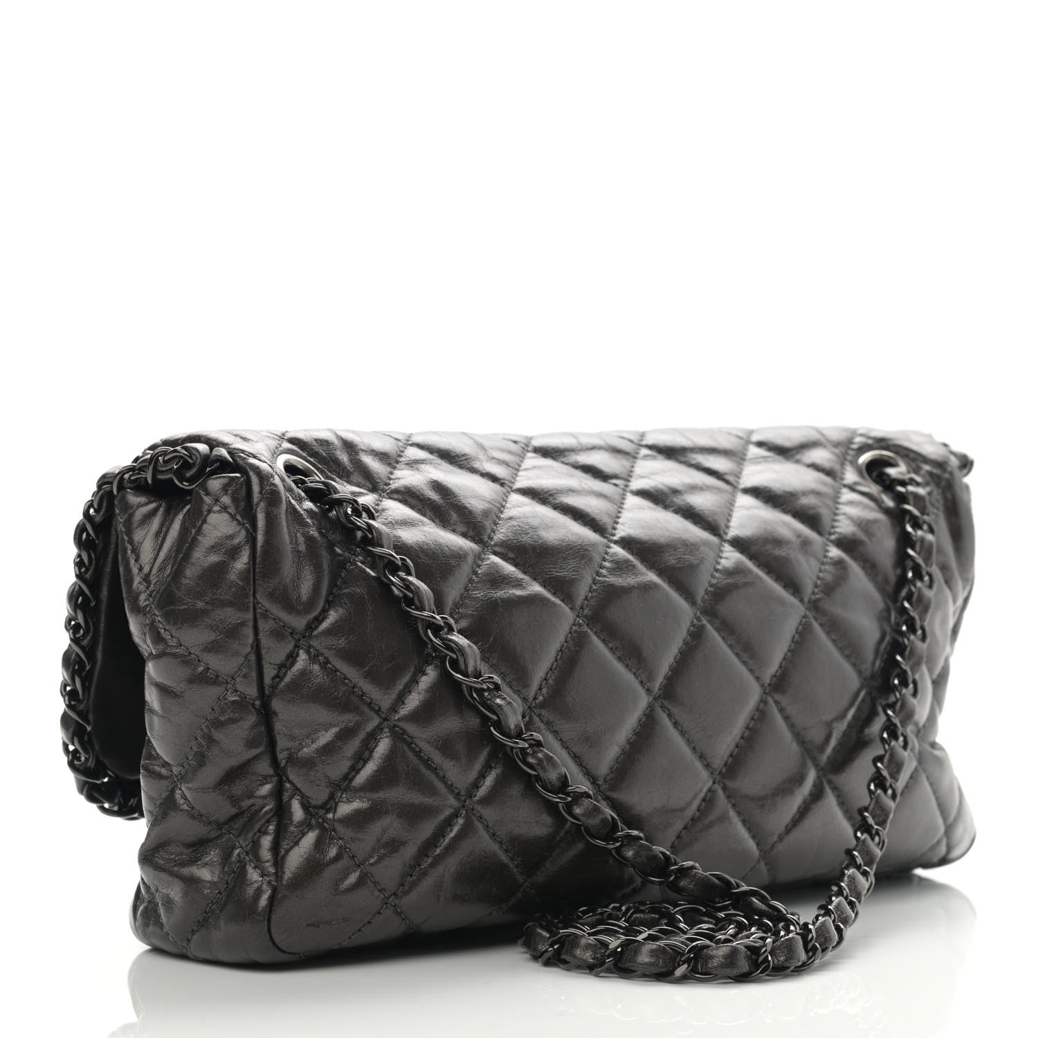 Chanel Metallic Calfskin Quilted Medium Chain Me Flap Grey 3 of 11