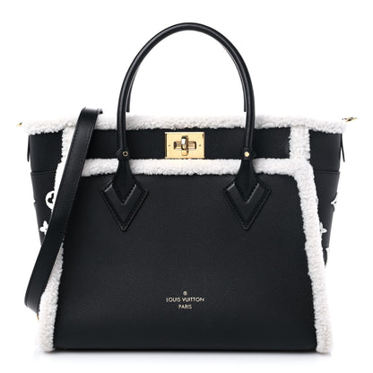 Louis Vuitton Grained Calfskin Shearling On My Side MM Black 1 of 10