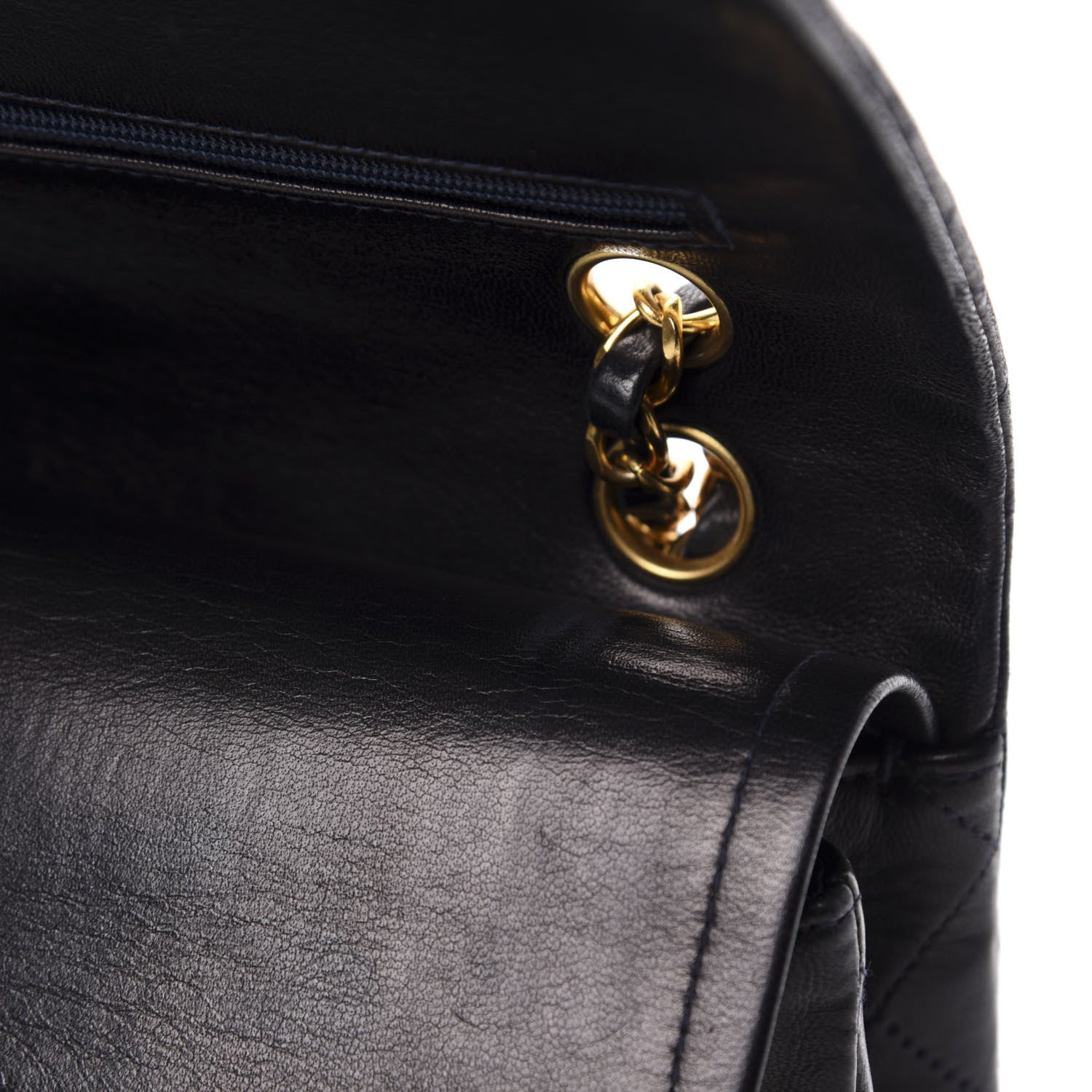 Chanel Lambskin Quilted Medium Double Flap Navy 9 of 13